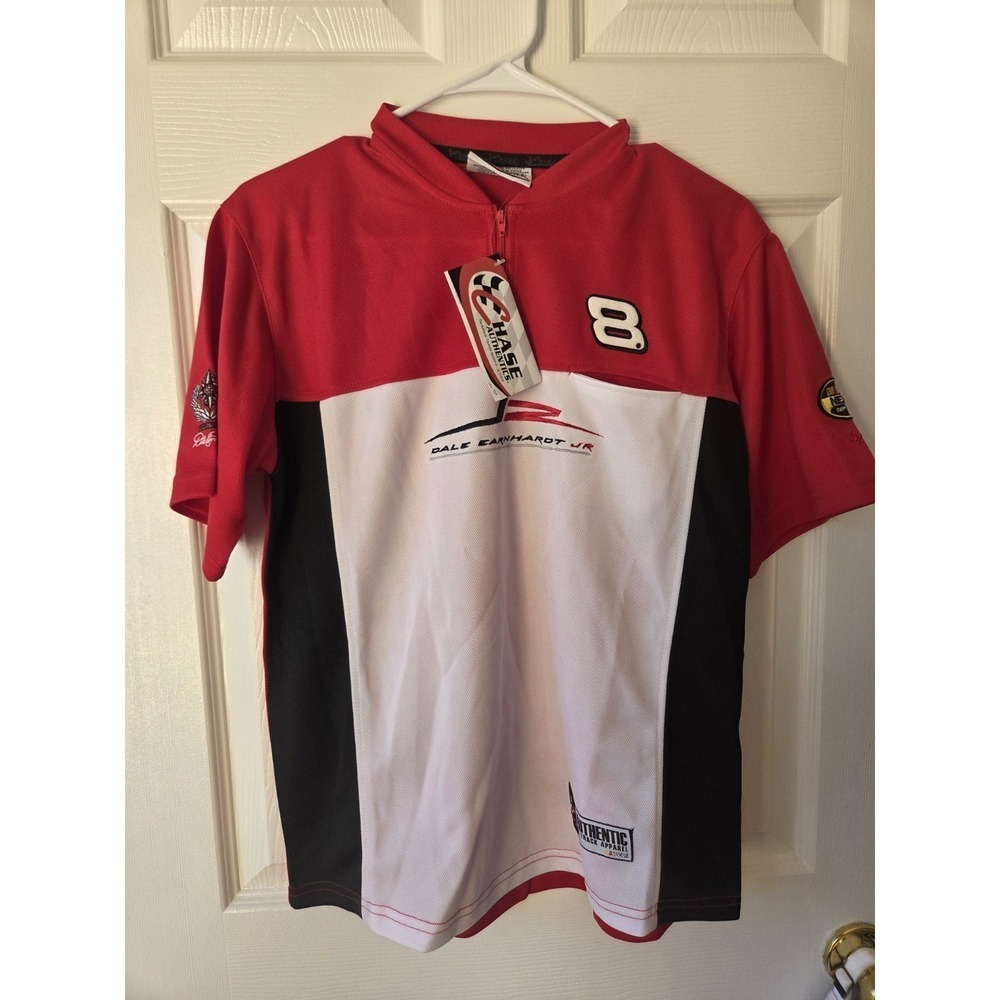 Dale Earnhardt Jr. #8 NASCAR Youth Chase Authentics 1/4 Zip Pit Shirt L NWT VTG
